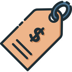 Price Tag with Dollar Symbol Isolated on Transparent Background for Retail and Sales Concepts