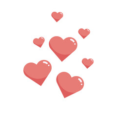 Floating Hearts: A Symbol of Love and Affection in Vector Art.