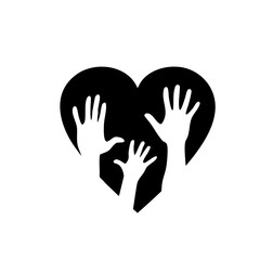 Heart with Reaching Hands: Symbol of Love Care and Support.