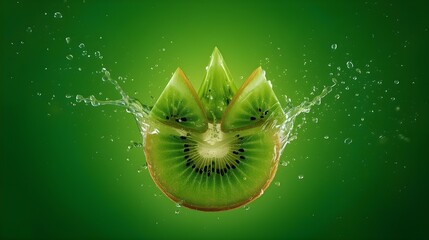 kiwi with water spray