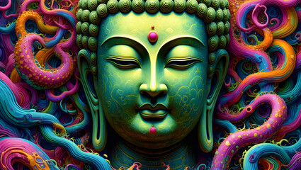 Fototapeta premium Colorful Buddha Artwork
