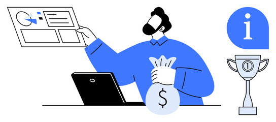 Financial success. Financial tools, data analytics, and growth ation in business and investments. Financial empowerment through progress and efficiency. For finance, technology, investment