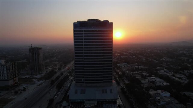 Aerial view of jinnah Avenue building, Pakistan.