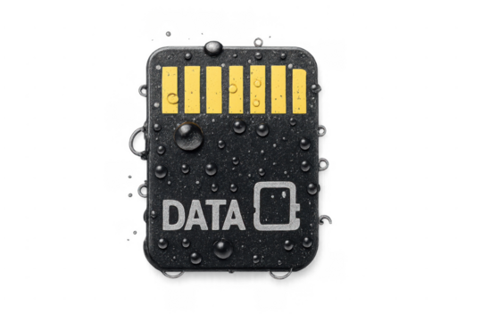 Waterproof sd card with data label protecting information