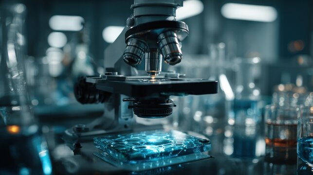 Intricate microscope setup and digital representation for medical research