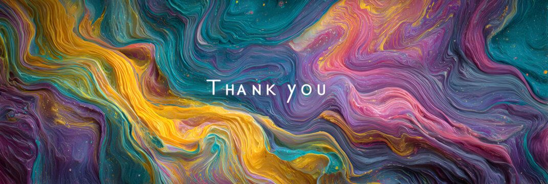 Thank you! text thank you on abstract color background