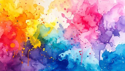 watercolor splatter texture with bright colors