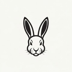 Cute minimalist bunny rabbit head for Easter designs and springtime greetings, perfect for logos and playful branding with a clean, modern aesthetic