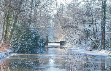 Fluss Dinkel im Winter