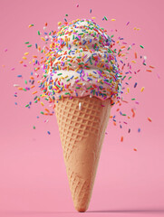 Ice Cream with Sprinkles. created with Generative AI Technology, ai, generative