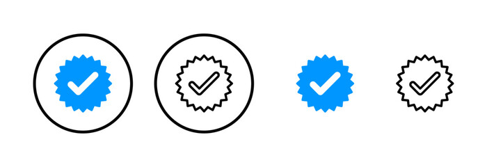 verified icon logo design. verification check mark. approved icon