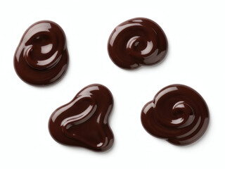 Obraz premium A professional-quality image of melted chocolate on a white background.