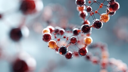 Detailed rendering of abstract molecular structure with connected spheres