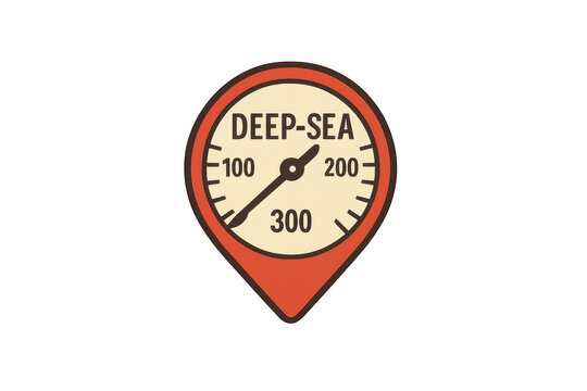 Deep sea diving depth gauge pointer showing measurement