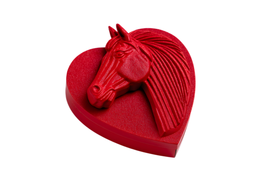 Red horse head on a neutral transparent background for designers, marketers. 2026. Popular illustration, object, symbol, texture, pattern, holiday.