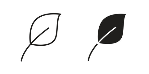 Leaf icon pictogram in trendy outline style. icon, sign or symbol.