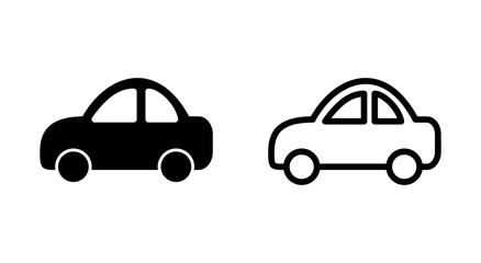 Car icon symbol for apps and websites. car sign and symbol. small sedan