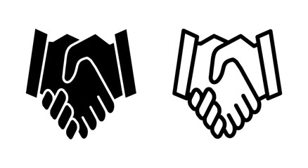 Handshake icon symbol for apps and websites. business handshake sign and symbol. contact agreement