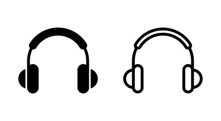 Headphone icon symbol for apps and websites. Headvector sign and symbol