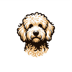 goldendoodle dog cute  vector simple illustration	