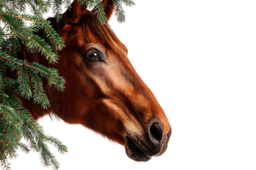 Horse head on a neutral transparent background for designers, marketers. 2026. Popular illustration, object, symbol, texture, pattern, holiday.