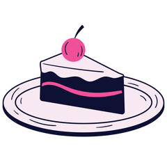 Dessert Cake Slice Illustration