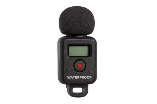Waterproof digital sound level meter with transparent background