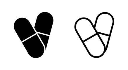 Pills icon symbol for apps and websites. capsule icon. Drug sign and symbol