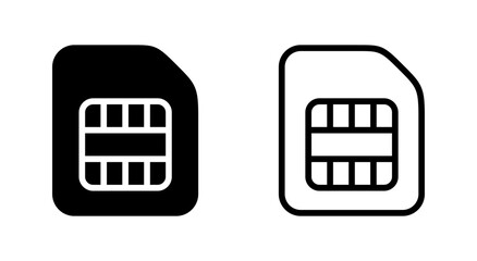 Sim card icon symbol for apps and websites. dual sim card sign and symbol