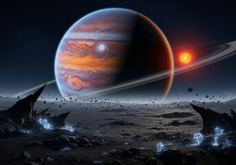 background of planets in outer space