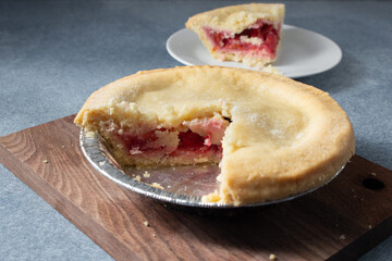 A view of a gluten-free, dairy-free mini cherry pie.