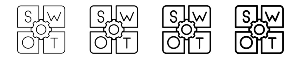 Swot Analysis  Icon Set Different Style Collection
