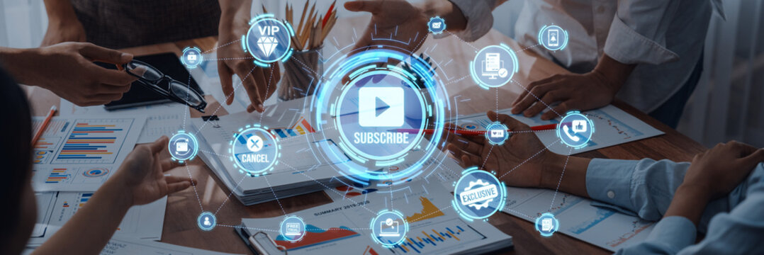 Concept of subscription services provides exclusive digital content. This model offers continuous access, enhancing subscription services with personalized experiences and benefits. Entice