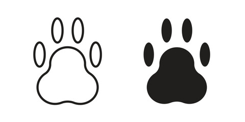 Paw icon for template. Icon vector graphic set