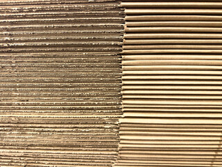 A view of stacked cardboard side texture, as a background.