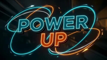 Dynamic power up animation with glowing trails for vibrant promotions