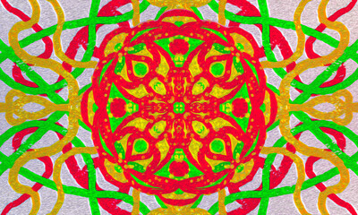 colorful mandala pattern design illustration reggae color style