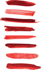 Red Watercolor Brush Marks Pack
