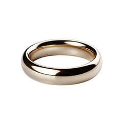 Polished gold wedding band ring, an elegant symbol of commitment and luxury. isolated on transparent background