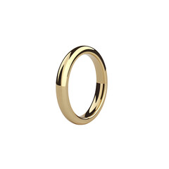 Close-up of a luxurious shiny gold wedding ring or band, symbol of love isolated on transparent background