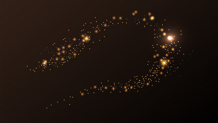 Gold Dust Magic Glitter Shine Flare Light. Perfect for advertising, web design, and marketing projects. Vector illustration.