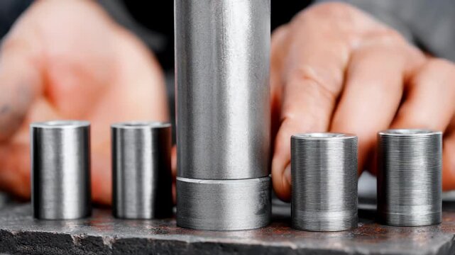 Medium shot of quality control specialist testing Inconel aerospace parts showcasing the materials ability to withstand intense thermal and mechanical stresses.