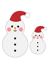 vector snowman with red hat
