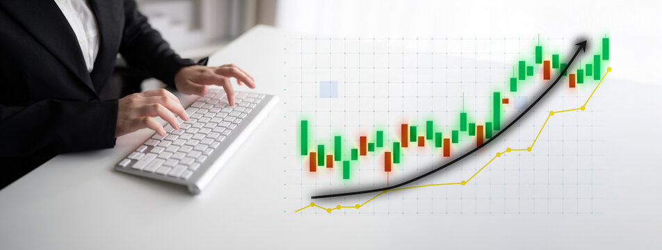 A business professional engaged in financial analysis, utilizing colorful charts and graphs on a laptop to assess market trends and growth opportunities. Impute