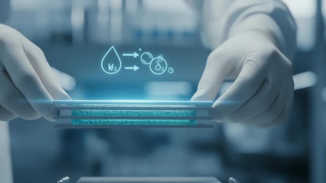 Hydrogen fuel cell technology shapes future clean energy with innovative laboratory research converting hydrogen into oxygen efficiently and safely