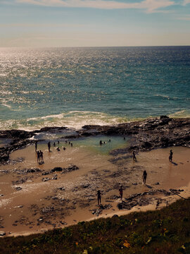 A natural pool in a beach
