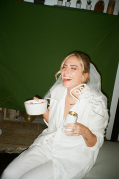 Bride on her bachlorette trip
