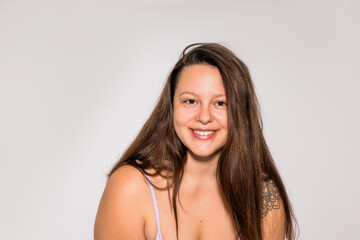 Smiling Model with Direct Flash Portrait