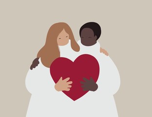 Couple in love on valentines day