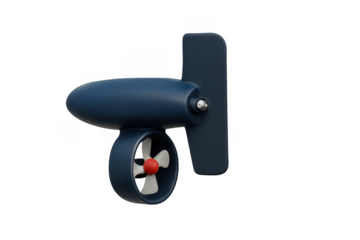 Cartoon 3d outboard motor rendering on transparent background